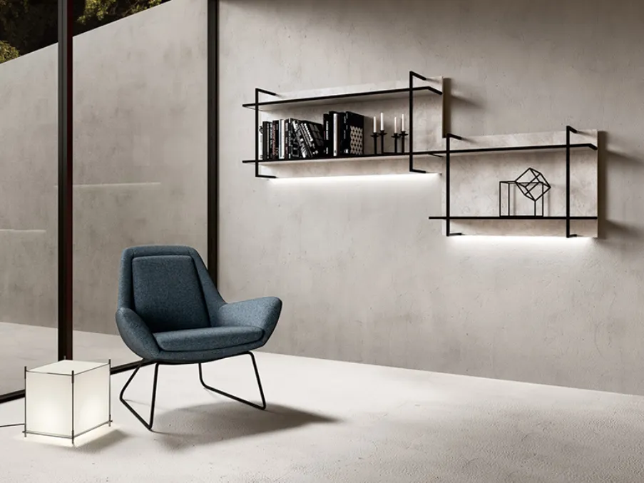 wave bookcase with led by Doimo Salotti