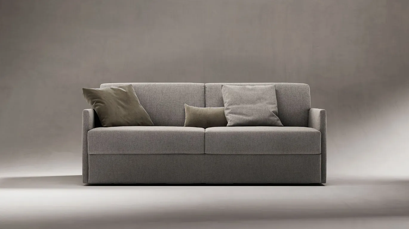 Art sofa bed with narrow armrest.