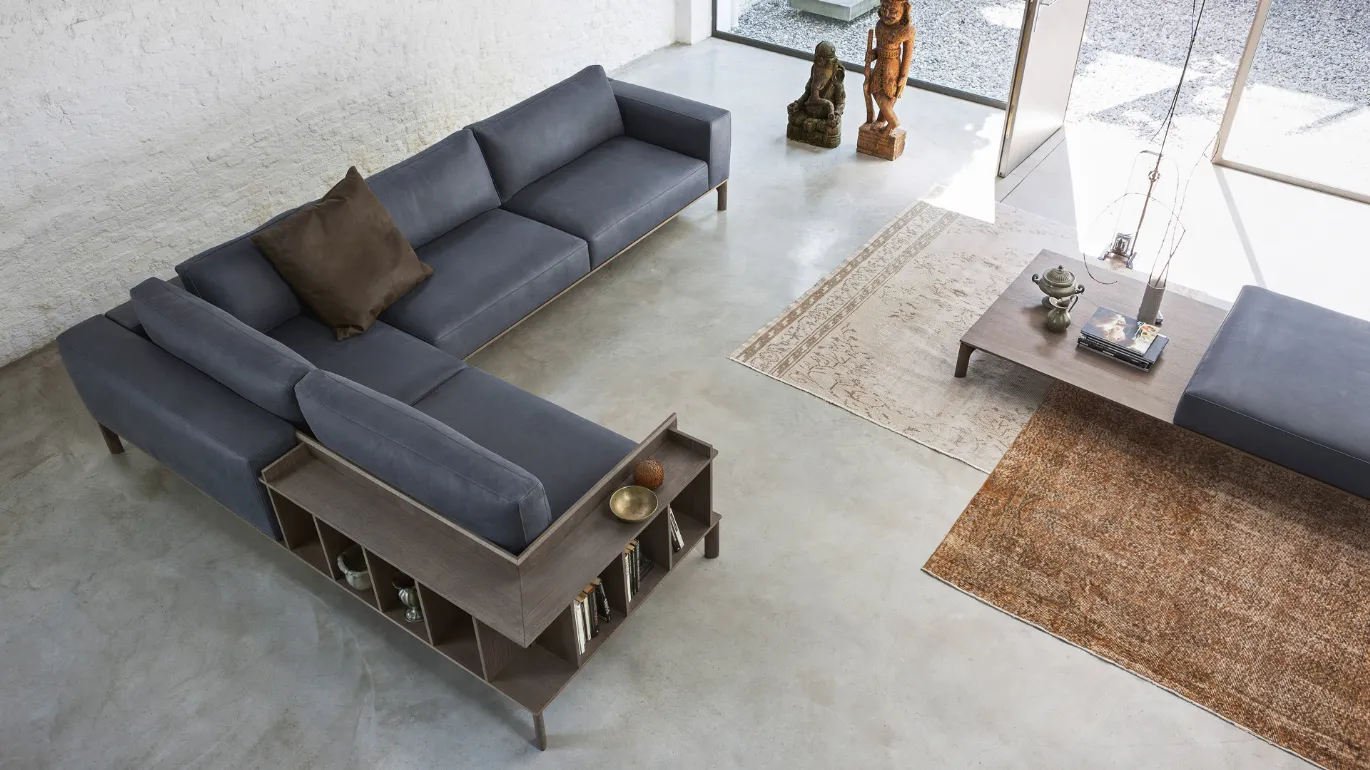 Leonard leather corner sofa