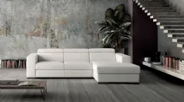 Ray modular white leather sofa