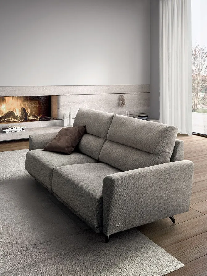 Stain-resistant gray sofa.