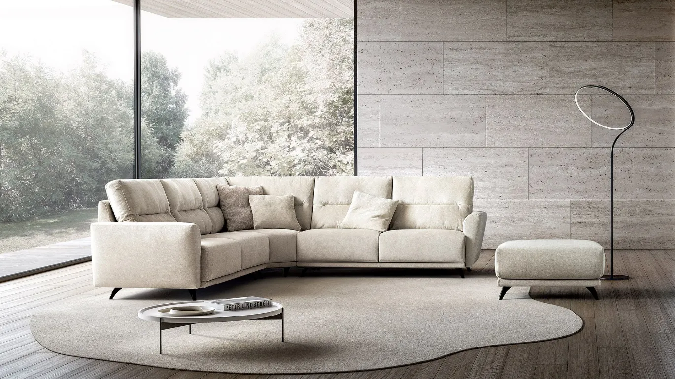 Victor sectional white corner sofa